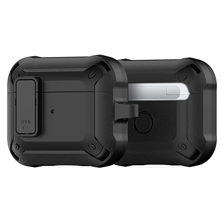 DUX DUCIS PECO Series para Apple AirPods 3 Estuche para auriculares Cobertura de protección contra caídas completa con llavero - Negro
