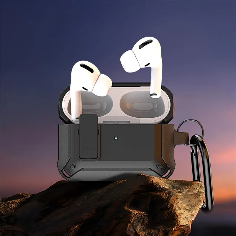DUX DUCIS PECO Series for Apple AirPods Pro 2 Case with Lock Rugged Shockproof Earbuds Cover - Black+Green