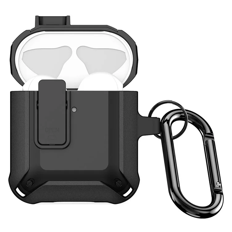 DUX DUCIS PECO Series per Apple AirPods con custodia di ricarica (2016) / (2019) / AirPods con custodia di ricarica wireless (2019) Secure Lock Cover - Nero