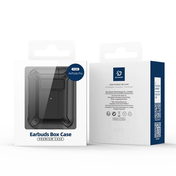 DUX DUCIS PECO Series per Apple AirPods con custodia di ricarica (2016) / (2019) / AirPods con custodia di ricarica wireless (2019) Secure Lock Cover - Nero