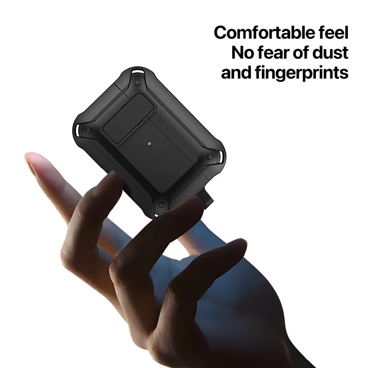 DUX DUCIS PECO Series per Apple AirPods con custodia di ricarica (2016) / (2019) / AirPods con custodia di ricarica wireless (2019) Secure Lock Cover - Nero