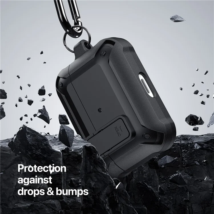 DUX DUCIS PECO Series per Apple AirPods con custodia di ricarica (2016) / (2019) / AirPods con custodia di ricarica wireless (2019) Secure Lock Cover - Nero