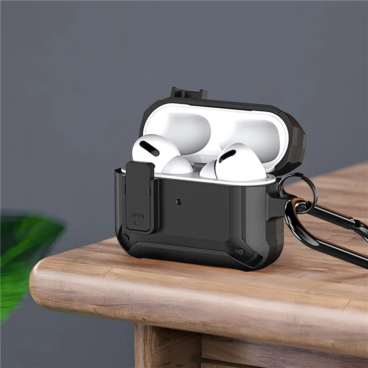 DUX DUCIS PECO Series per Apple AirPods con custodia di ricarica (2016) / (2019) / AirPods con custodia di ricarica wireless (2019) Secure Lock Cover - Nero