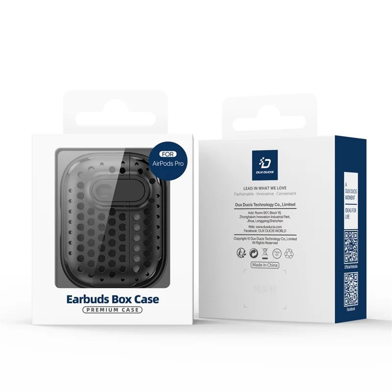 DUX DUCIS PECM Series for Apple AirPods Pro Earbuds Case with Lock Full Protective Shell - Black+White