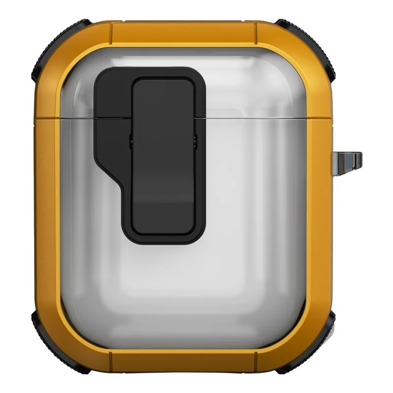 For AirPods with Charging Case (2016)  /  (2019)  /  Wireless Charging Case (2019) Clear Earphone Case TPU+PC Rugged Cover - Transparent Yellow