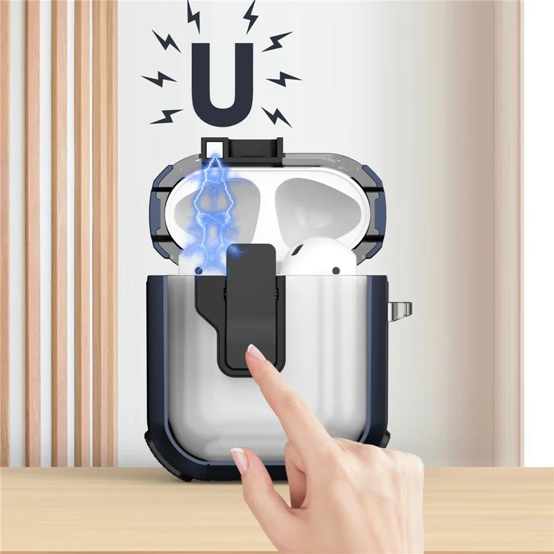 For AirPods with Charging Case (2016)  /  (2019)  /  Wireless Charging Case (2019) Clear Earphone Case TPU+PC Rugged Cover - Transparent Yellow