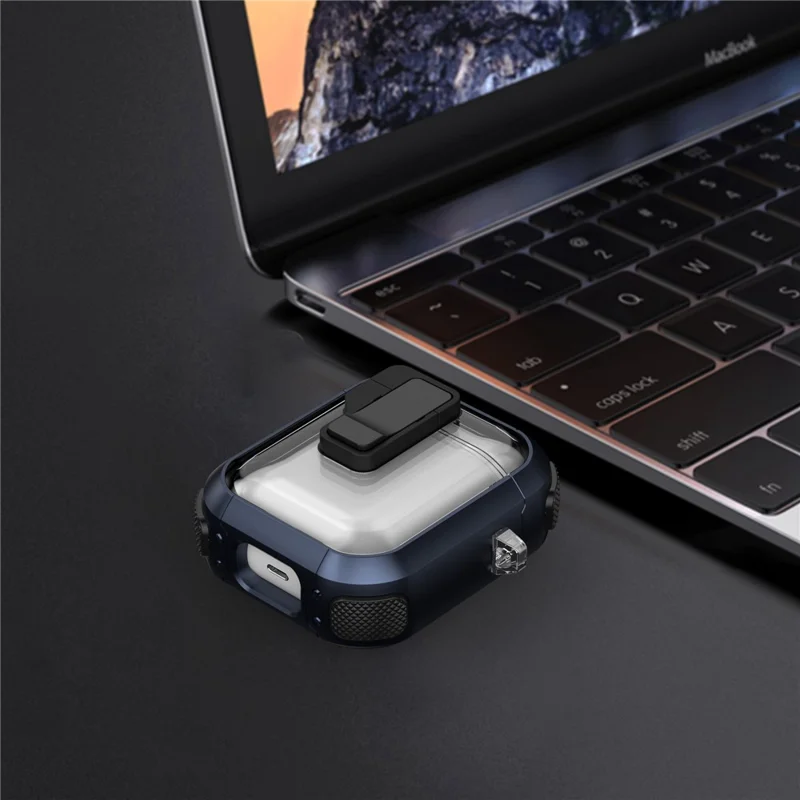 For AirPods with Charging Case (2016)  /  (2019)  /  Wireless Charging Case (2019) Clear Earphone Case TPU+PC Rugged Cover - Transparent Yellow