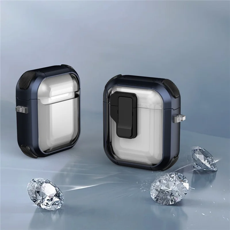 For AirPods with Charging Case (2016)  /  (2019)  /  Wireless Charging Case (2019) Clear Earphone Case TPU+PC Rugged Cover - Transparent Yellow