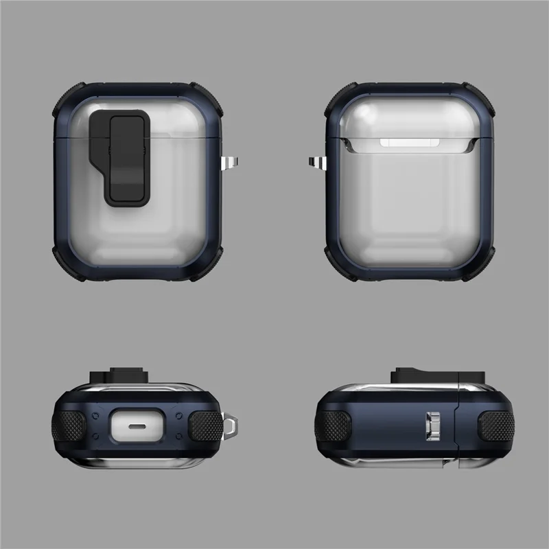 For AirPods with Charging Case (2016)  /  (2019)  /  Wireless Charging Case (2019) Clear Earphone Case TPU+PC Rugged Cover - Transparent Yellow