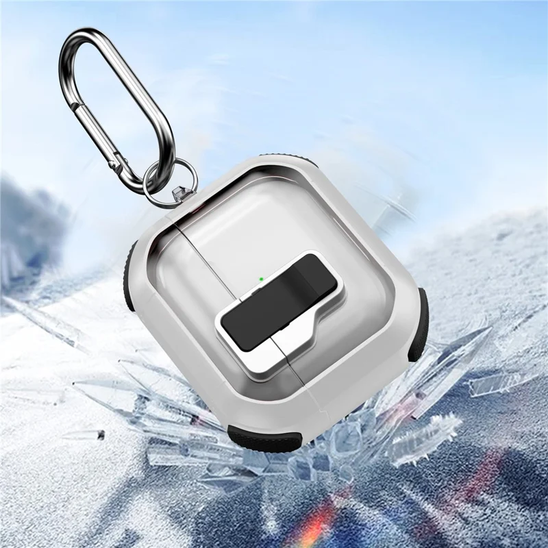 For AirPods 3 Clear Earphone Case TPU+PC Rugged Earbuds Cover, Support Wireless Charging - Transparent Pink