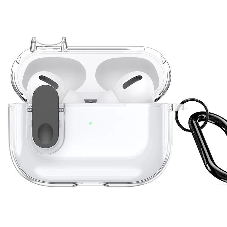DUX DUCIS PECL Serie per Apple AirPods Pro Custodia per auricolari Bluetooth Copertura anti-caduta con gancio per appendere - Nero trasparente
