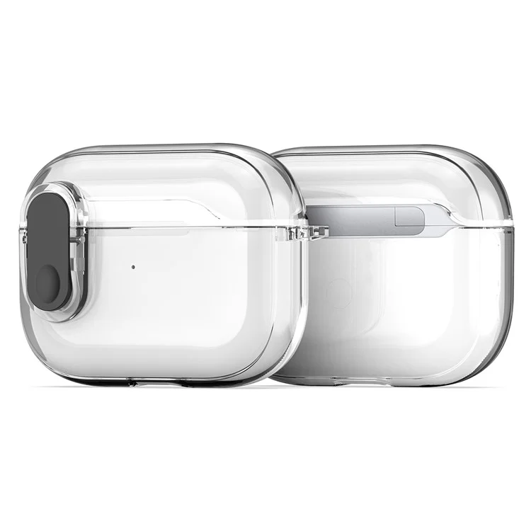 DUX DUCIS PECL Serie per Apple AirPods Pro Custodia per auricolari Bluetooth Copertura anti-caduta con gancio per appendere - Nero trasparente