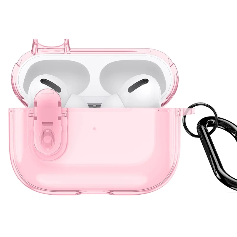 DUX DUCIS PECL Series for Apple AirPods Pro Bluetooth-compatible Earbud Case Anti-drop Cover with Hanging Hook - Pink