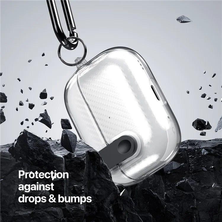 DUX DUCIS PECK Series per Apple AirPods 3 PC+TPU Earbud Case Anti-drop Cover con Gancio Appeso - Viola