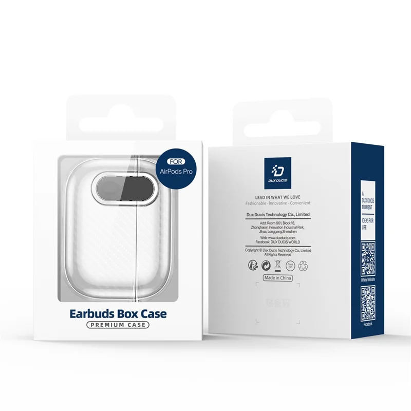 DUX DUCIS PECK Series Case for Apple AirPods Pro Bluetooth-compatible Earbud Cover with Hanging Hook - Clear Purple