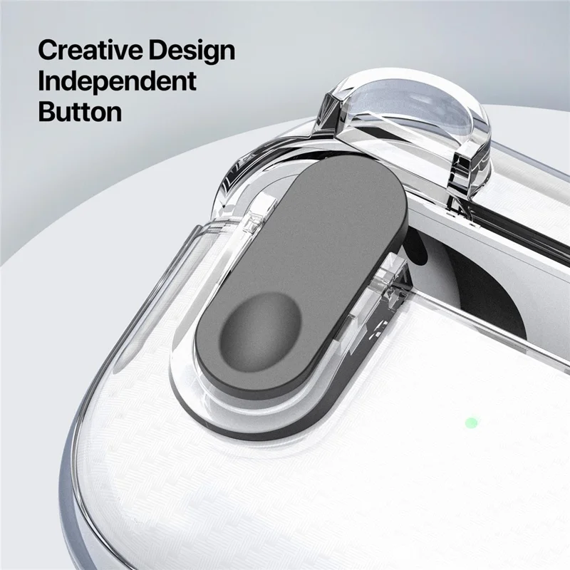 DUX DUCIS PECK Series Case for Apple AirPods Pro Bluetooth-compatible Earbud Cover with Hanging Hook - Clear Purple