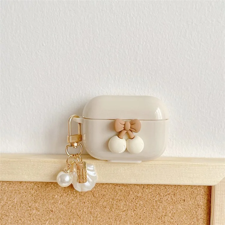 Para AirPods 3 Cherry Decor TPU Cover Earphone Protective Sleeve com Pendant