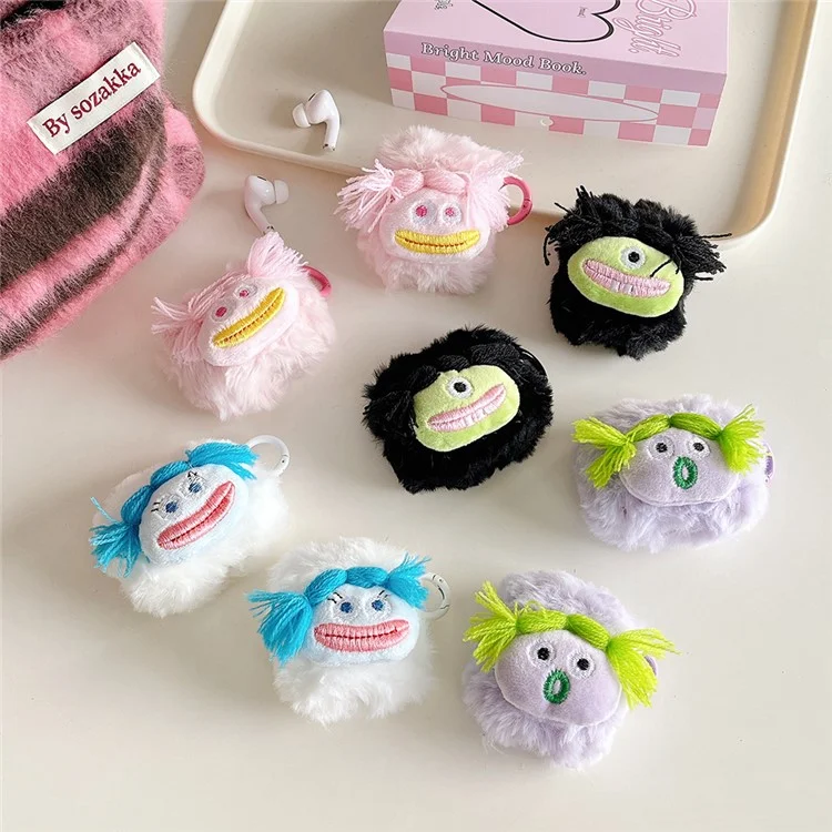 Funda protectora para AirPods 3 Parody Expression Plush+TPU Sleeve con hebilla - Rosa