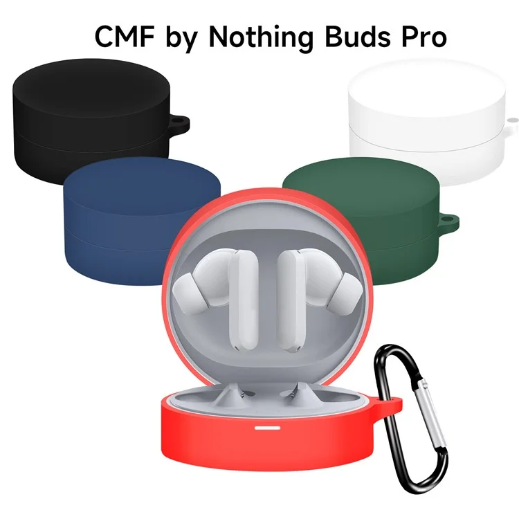 For Nothing CMF Buds Pro Earphone Cover Sleeve Silicone Case with Buckle - Red