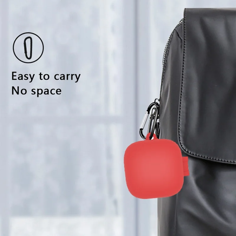 For QCY T13 ANC Earphone Cover Sleeve Silicone Case with Buckle - Dark Blue