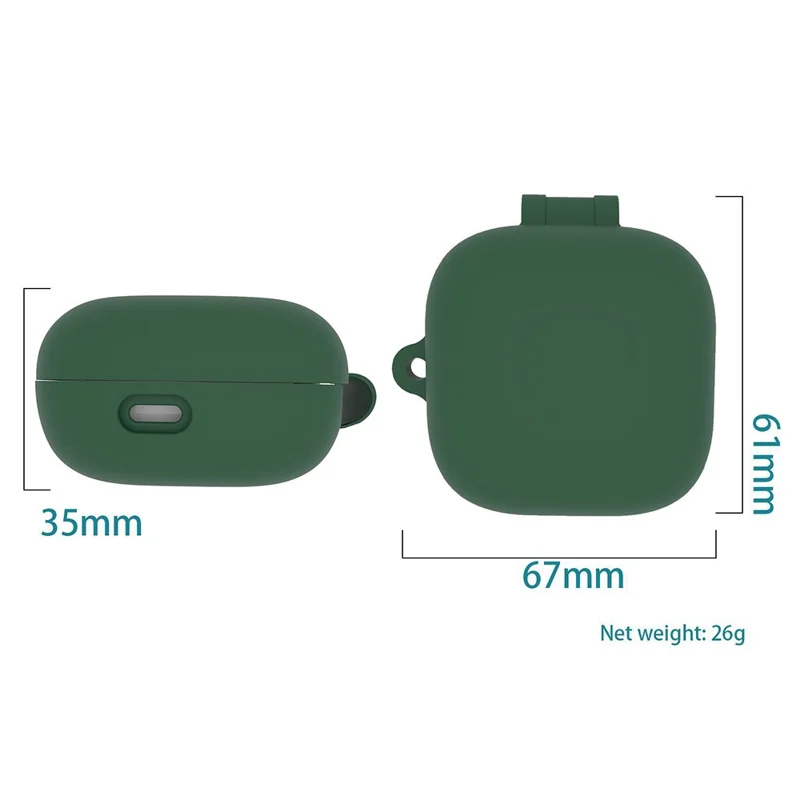 For QCY T13 ANC Earphone Cover Sleeve Silicone Case with Buckle - Dark Blue