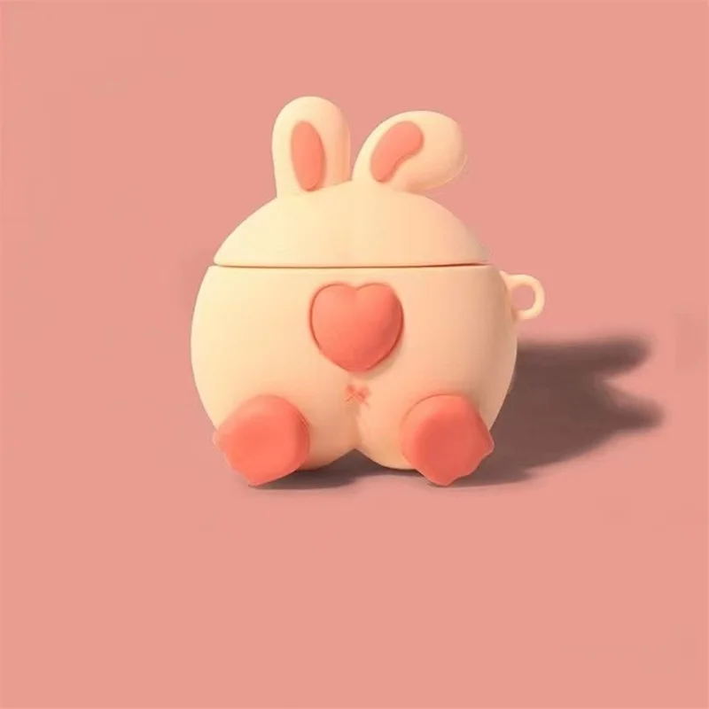 Silicone Case for OPPO Enco Air Cartoon Design Bluetooth-compatible Earphone Cover - Rabbit Butt