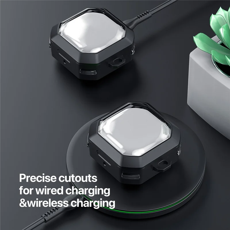 DUX DUCIS SECC Series para Samsung Galaxy Buds Live / Buds Pro / Buds2 / Buds2 Pro / Buds FE Estuche para Auriculares con Mosquetón - Amarillo