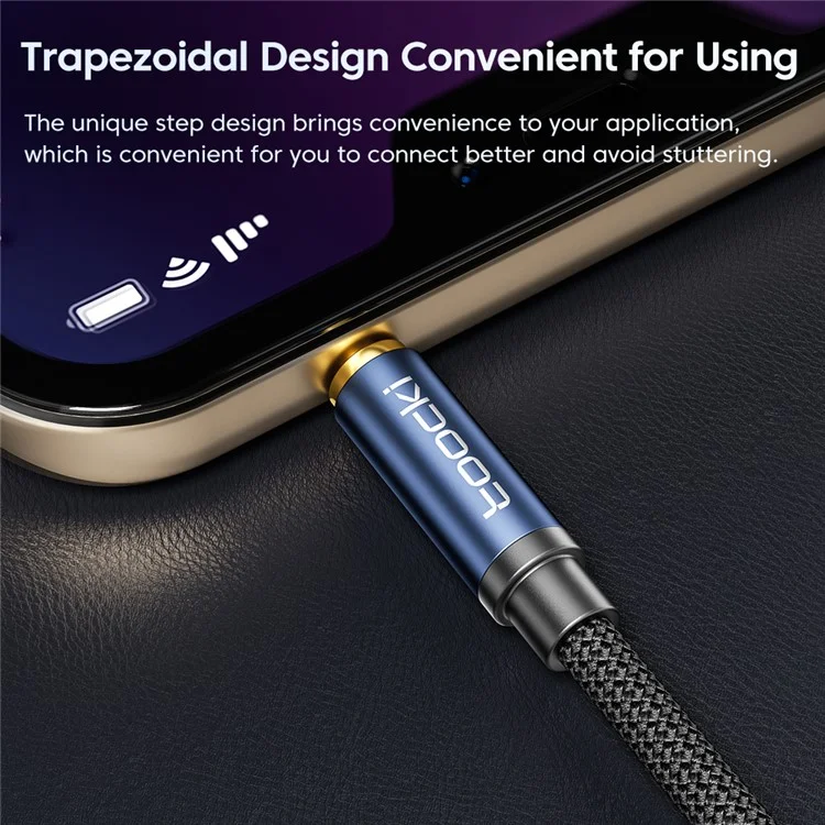 TOOCKI Q-YP05 1m AUX Audio Kabel, männlich auf männlich, 3,5-mm-Stereokabel, Farbe: Grau