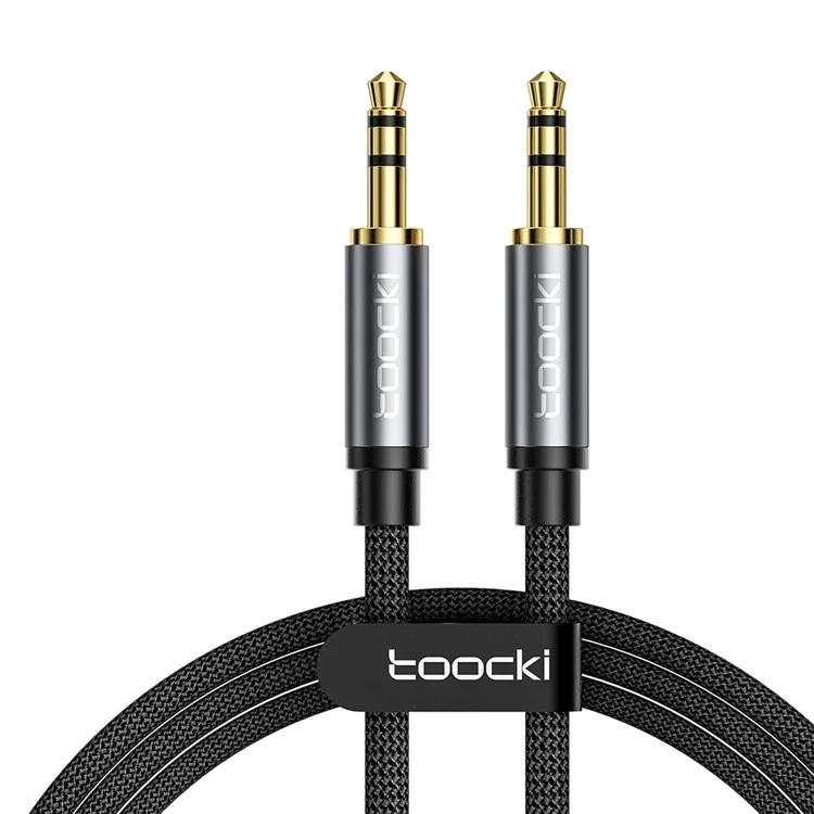 TOOCKI Q-YP05 2m Stereo-Kabel Kord 3,5 mm AUX-Audiokabel männlich zu männlich - Grau