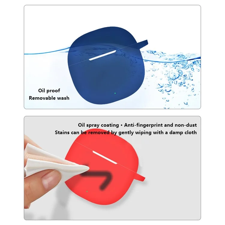 For Honor Earbuds X6 Bluetooth-compatible Earphone Silicone Case Anti-drop Cover with Hanging Buckle - Black