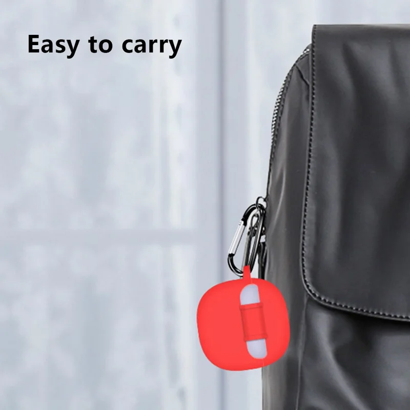 For Honor Earbuds X6 Bluetooth-compatible Earphone Silicone Case Anti-drop Cover with Hanging Buckle - White