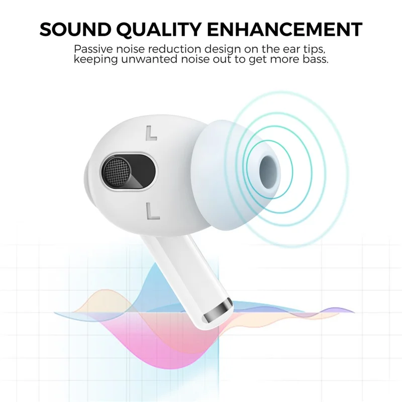 AHASTYLE PT66-3 For Apple AirPods 3 Noise Reduction Replacement Earbud Silicone Cover, S - Black