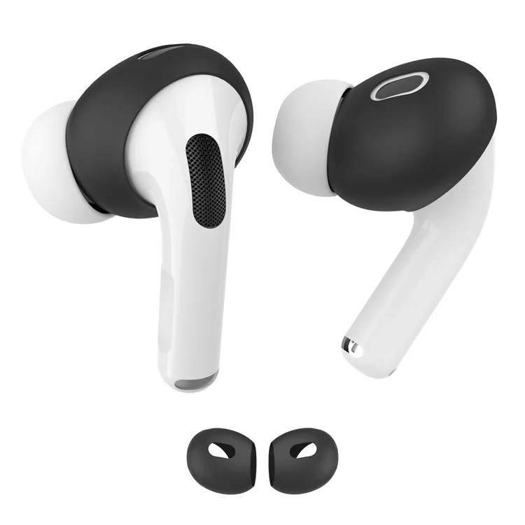 AHASTYLE PT76-PRO2 1 Paar ultra-dünne Ohrabdeckungen für AirPods Pro 2 Silikon-Slim-Ohrenbügel, L - Schwarz