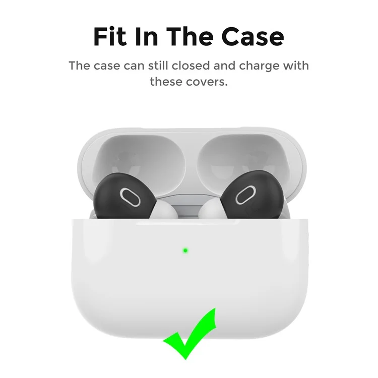AHASTYLE PT76-PRO2 1 Paar ultra-dünne Ohrabdeckungen für AirPods Pro 2 Silikon-Slim-Ohrenbügel, L - Schwarz