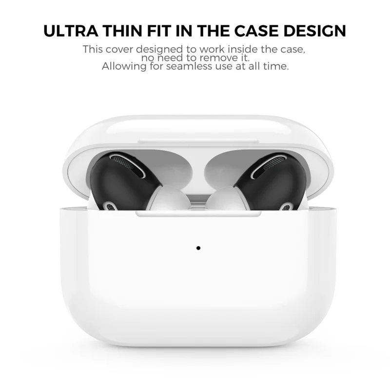 AHASTYLE PT76-PRO For Apple AirPods Pro 1 Pair Size L Earphone Silicone Sleeve Slim Earbuds Cover - Black