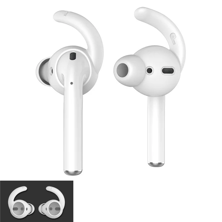 AHASTYLE PT40 1 Pair Size L Eartips for Apple EarPods / AirPods 1 / 2 Earhook Design Silicone Earbuds Sleeve - Black