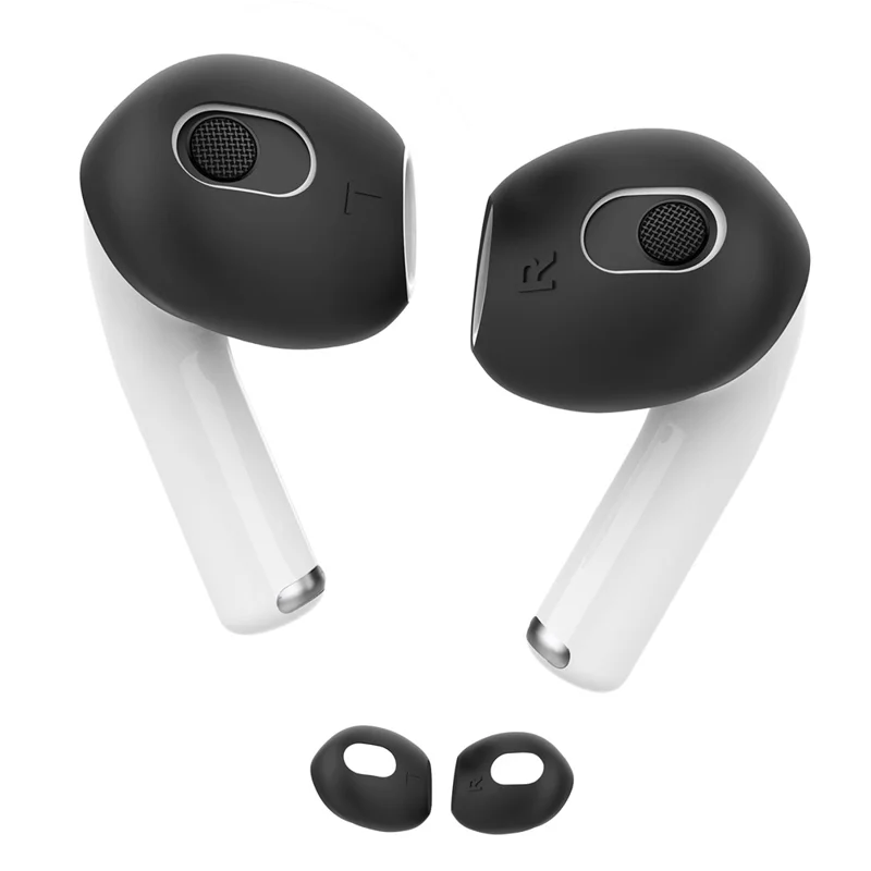 AHASTYLE PT76-3 1 Paia di Coperture per Orecchie Sottili per Apple AirPods 3 Punta per Auricolari in Silicone, L - Nero