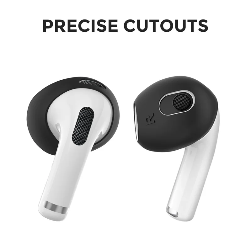 AHASTYLE PT76-3 1 Paia di Coperture per Orecchie Sottili per Apple AirPods 3 Punta per Auricolari in Silicone, L - Nero