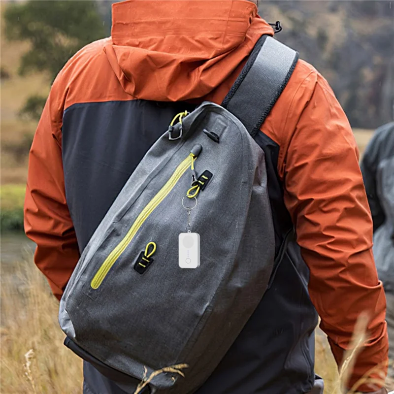 1200mAh Portable Charger Mini Magnetic Wireless Power Bank with Keychain for iWatch Series - Silver