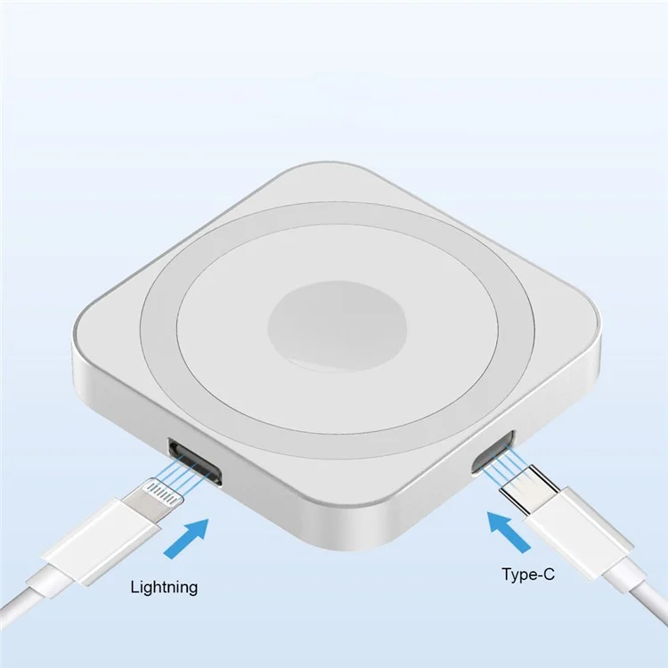 Carregador magnético sem fio 3 em 1 de 15W para dispositivos Apple - Rose Gold
