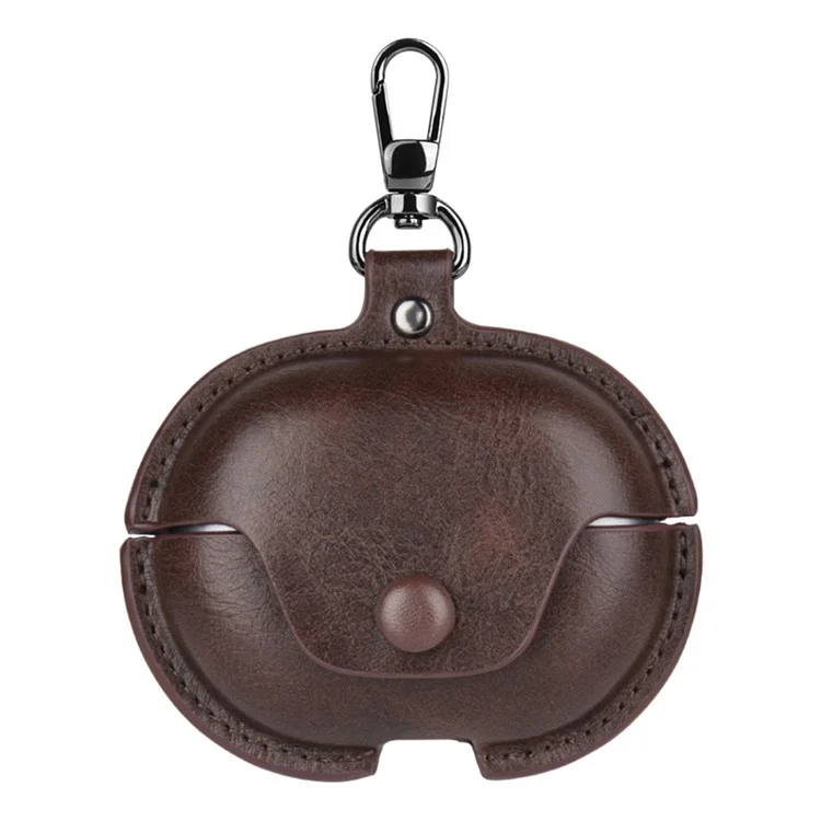 For Huawei FreeClip Earphone Case PU Leather Bluetooth-compatible Headset Charging Bin Sleeve - Dark Brown