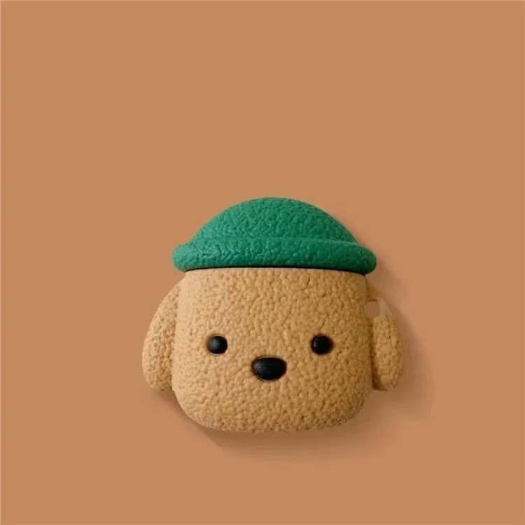 For Lenovo X15 Pro Wireless Earphone Cartoon Anti-drop Case Silicone Protective Cover - Dog with Green Hat