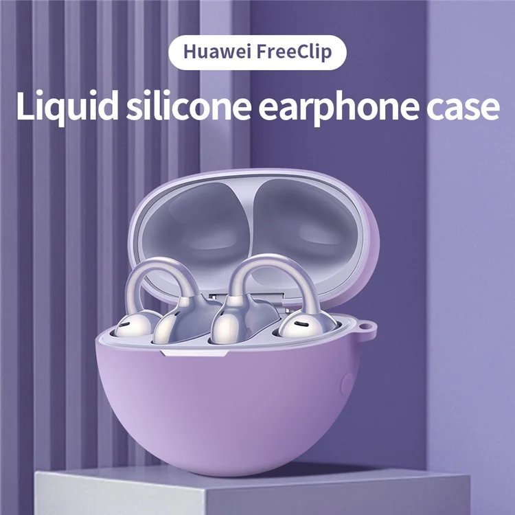 Para el estuche protector de silicona HUAWEI FreeClip TWS Earphone Anti-drop Cover - Púrpura