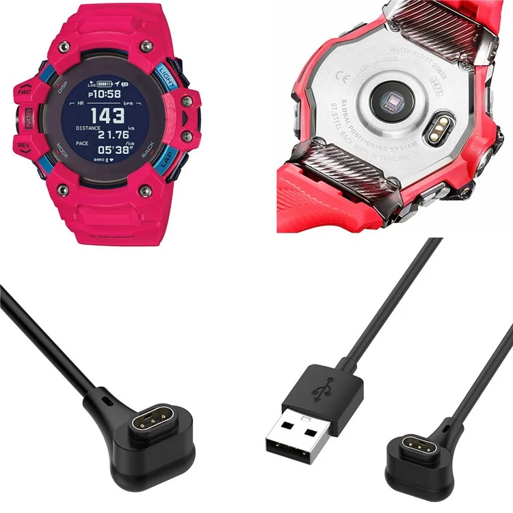 Per Casio G-SHOCK GBD-H1000 Series Caricabatterie magnetico per orologio con cavo da 100 cm