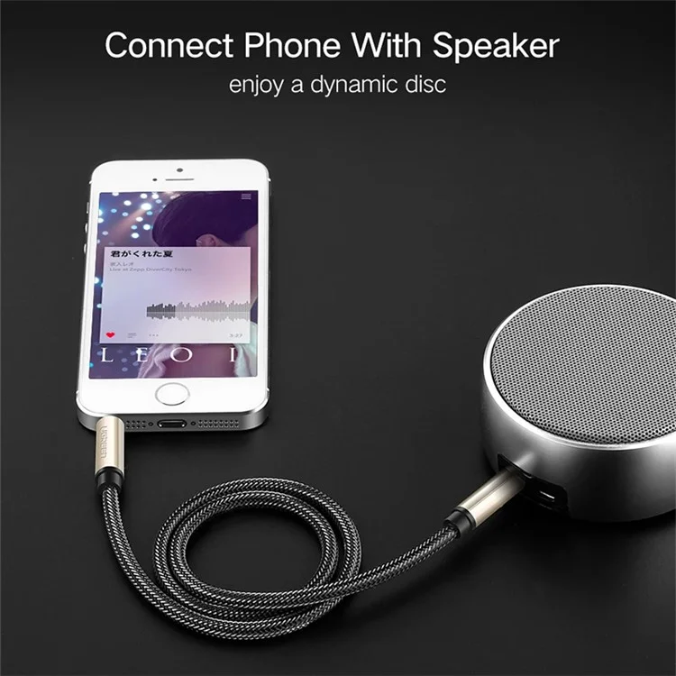 UGREEN 40781 Кабель-удлинитель для наушников, 3,5 мм, M/M, 2 м, аудио-кабель для автомобиля