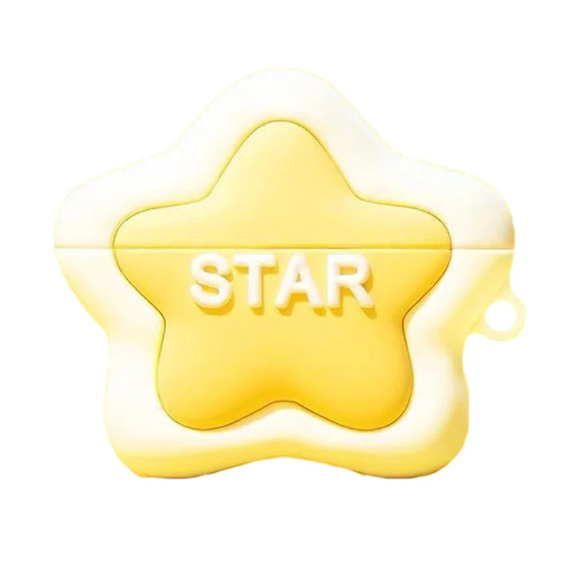 No.2 Silicone Cover for Lenovo LP40 Plus Bluetooth-compatible Earphone Cartoon Headphone Sleeve - Star