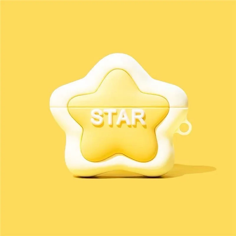 No.2 Silicone Cover for Lenovo LP40 Plus Bluetooth-compatible Earphone Cartoon Headphone Sleeve - Star