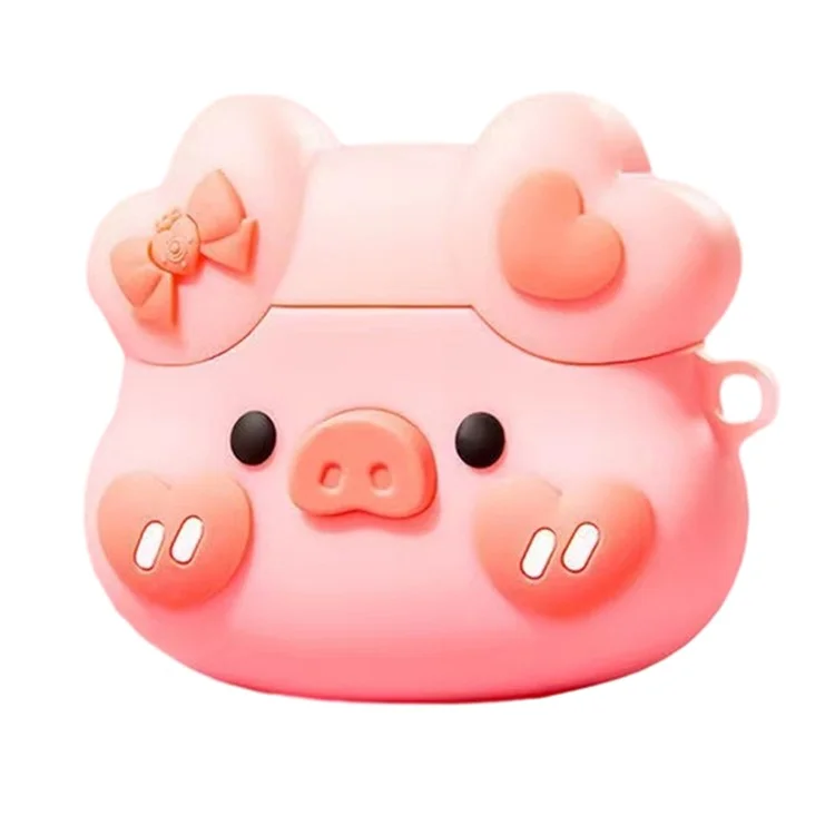 Para Pro 4 Bluetooth Earphone Lovely Cartoon Silicone Cover Anti-scratch Protection Case - Pig Head