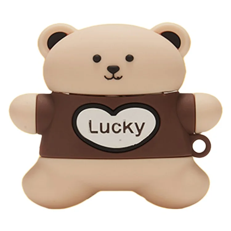 For Pro 4 Bluetooth-compatible Earphone Cover Cute Cartoon Silicone Case Anti-scratch Protector - Lucky Brown Bear