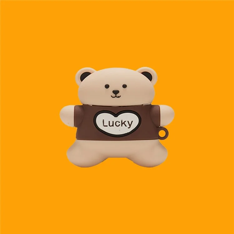 For Pro 4 Bluetooth-compatible Earphone Cover Cute Cartoon Silicone Case Anti-scratch Protector - Lucky Brown Bear
